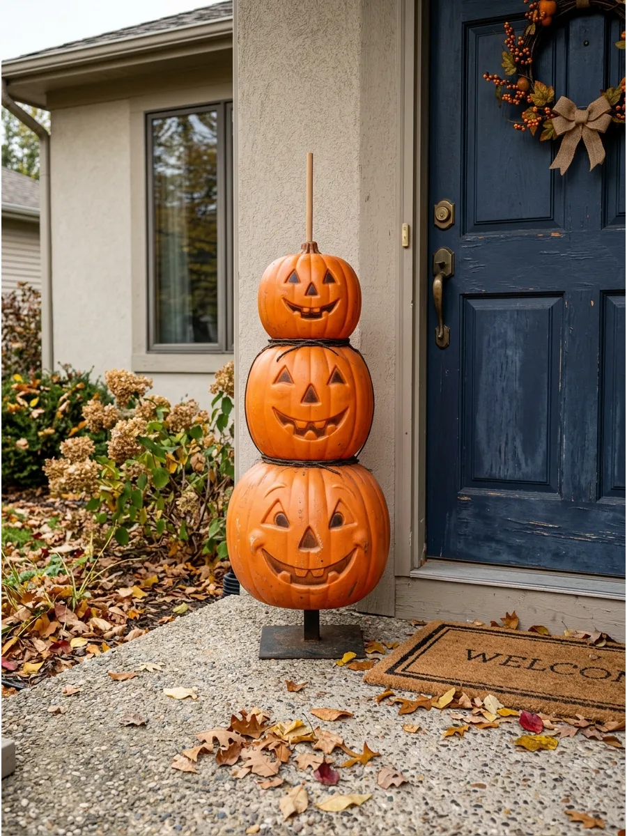 7. Vertical Pumpkin Topiary