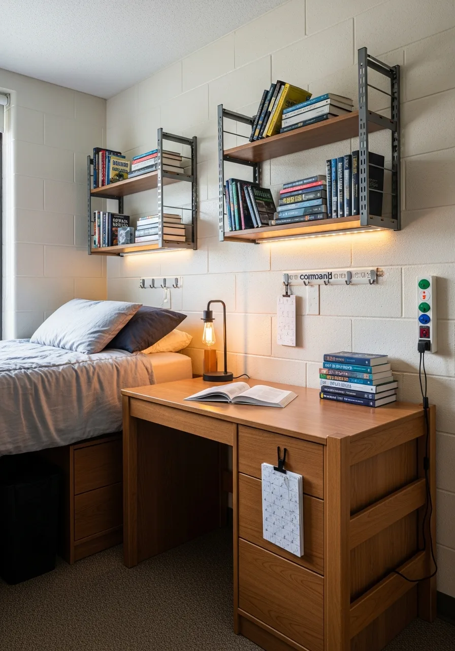 24. Floating Metal Book Brackets