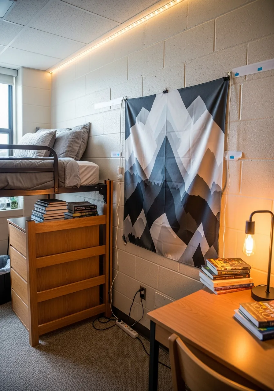 29. Geometric Fabric Wall Tapestry