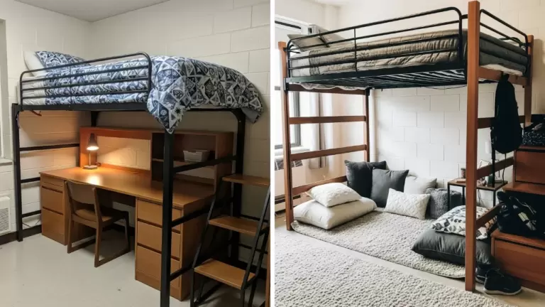 40 Smart Lofted Bed Dorm Room Ideas