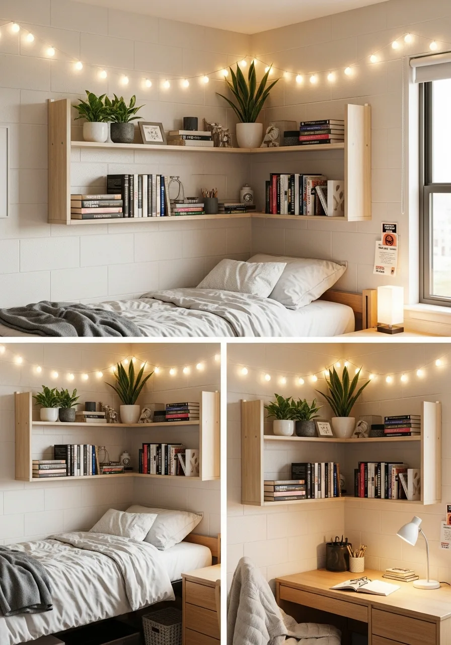 13. Dorm Wall Shelves