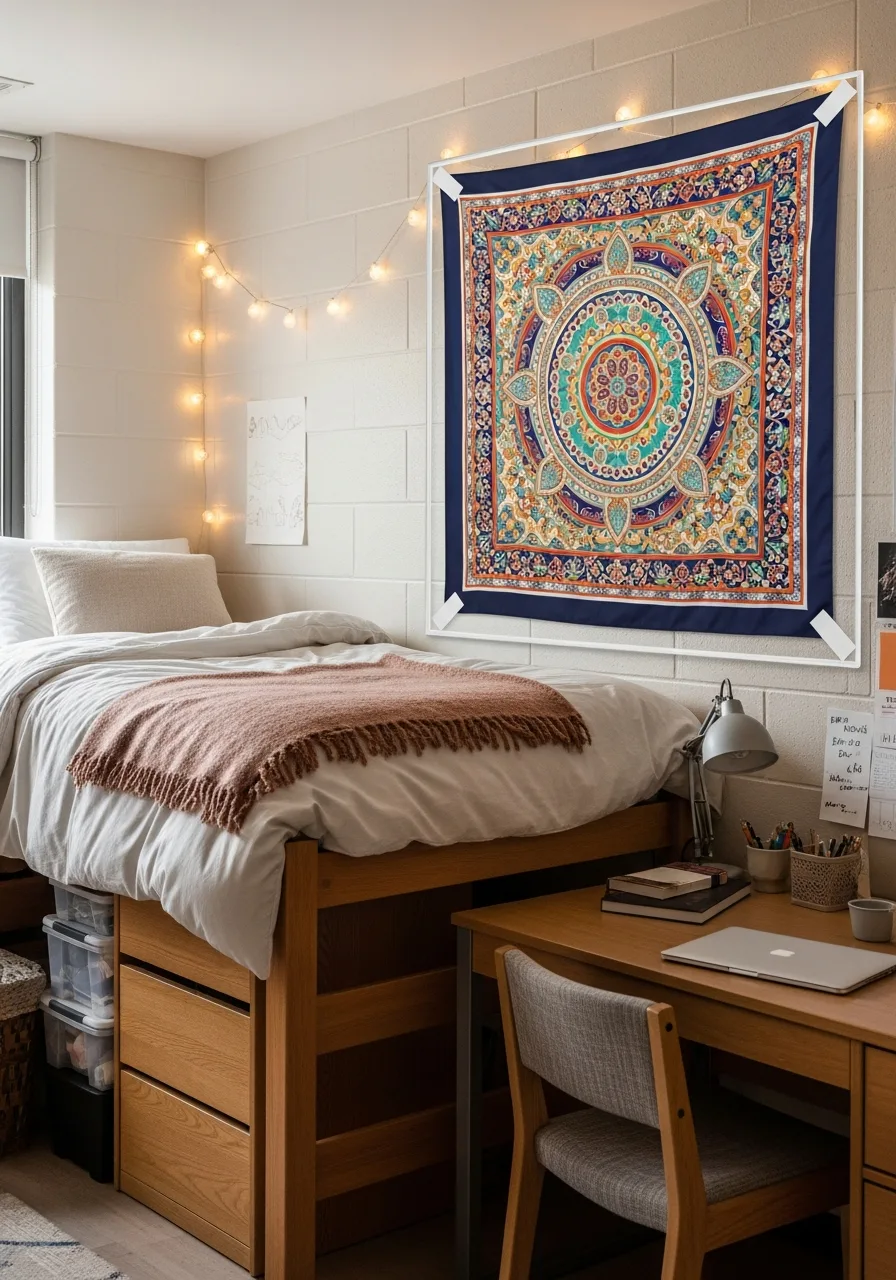 16. Framed Silk Scarf Statement Art