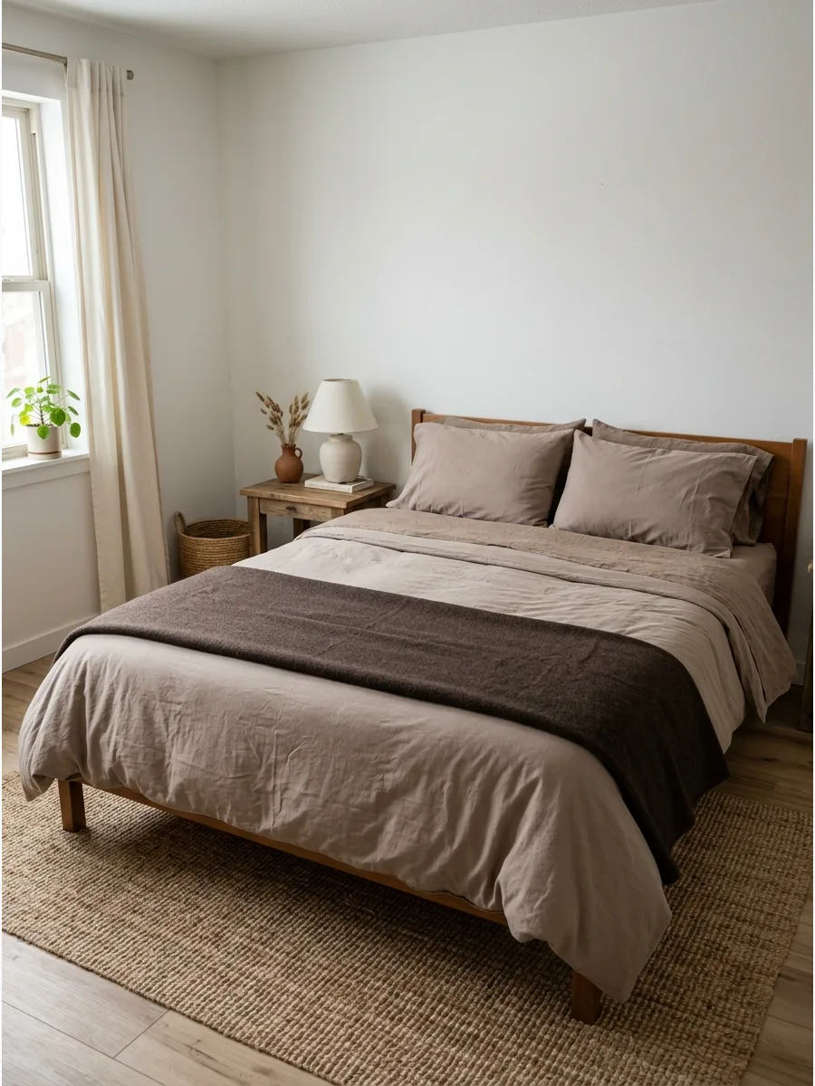 10. Warm Taupe Tonal Bedding