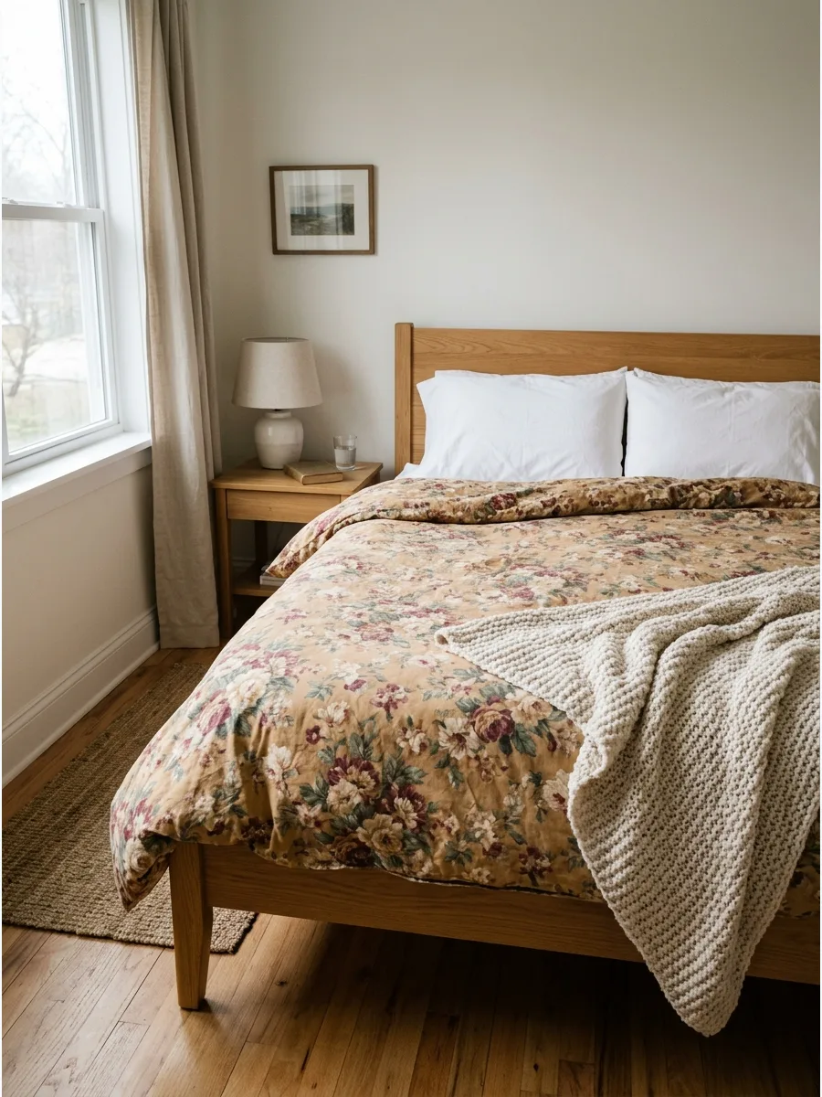 14. Faded Floral Fall Bedding