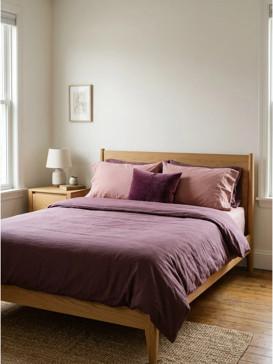 23. Plum and Dusty Rose Bedding