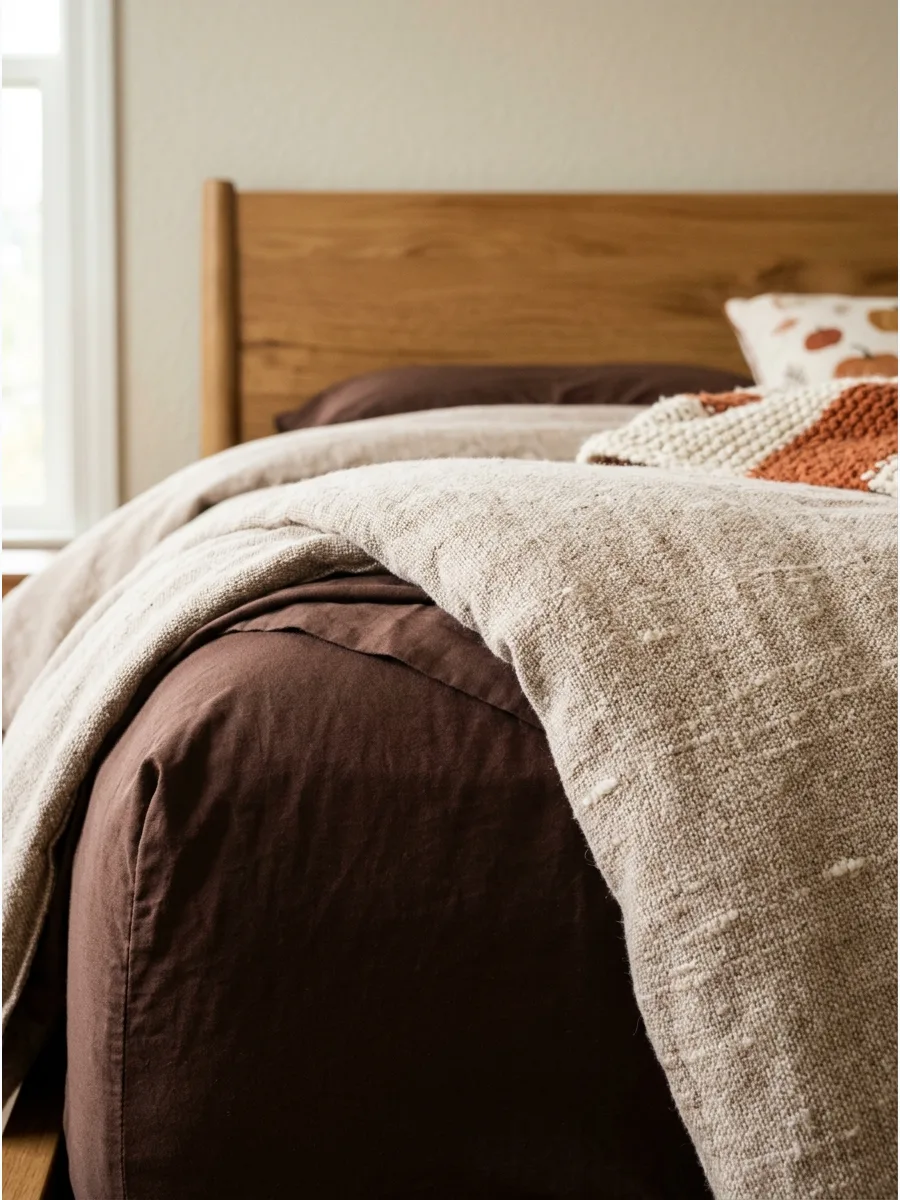 34. Chocolate Brown Layered Bedding