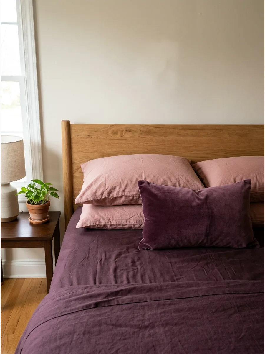 38. Plum and Dusty Rose Bedding