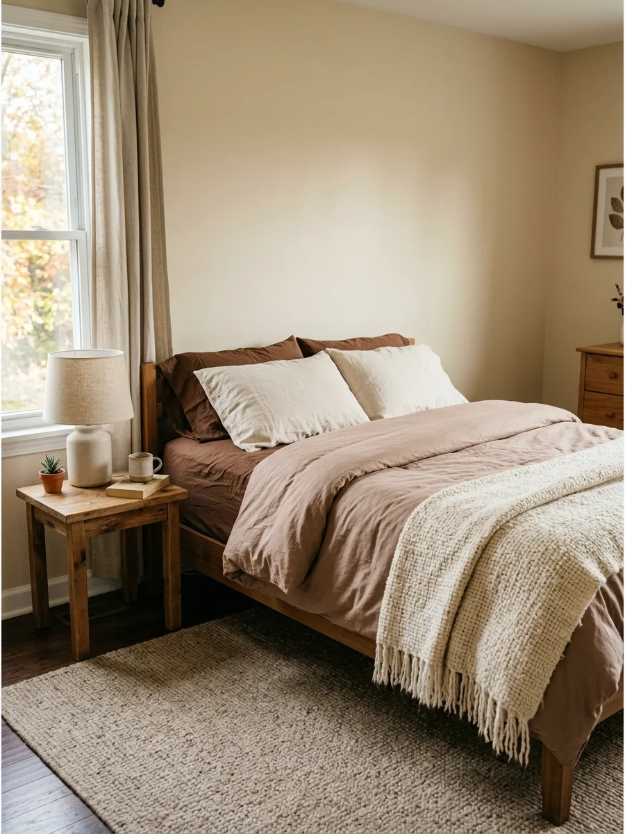 4. Chocolate Brown Layered Bedding