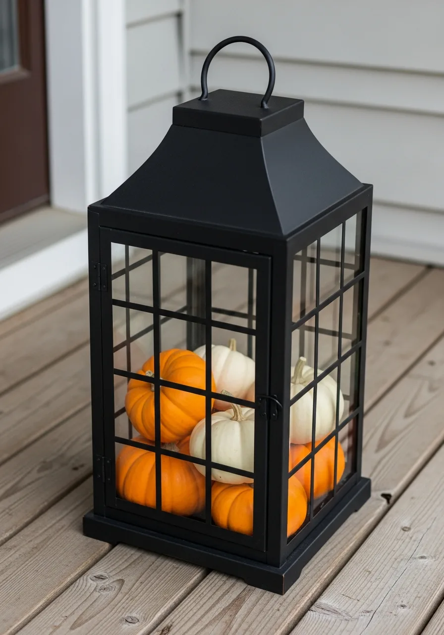 10. Mini Pumpkins in Lanterns