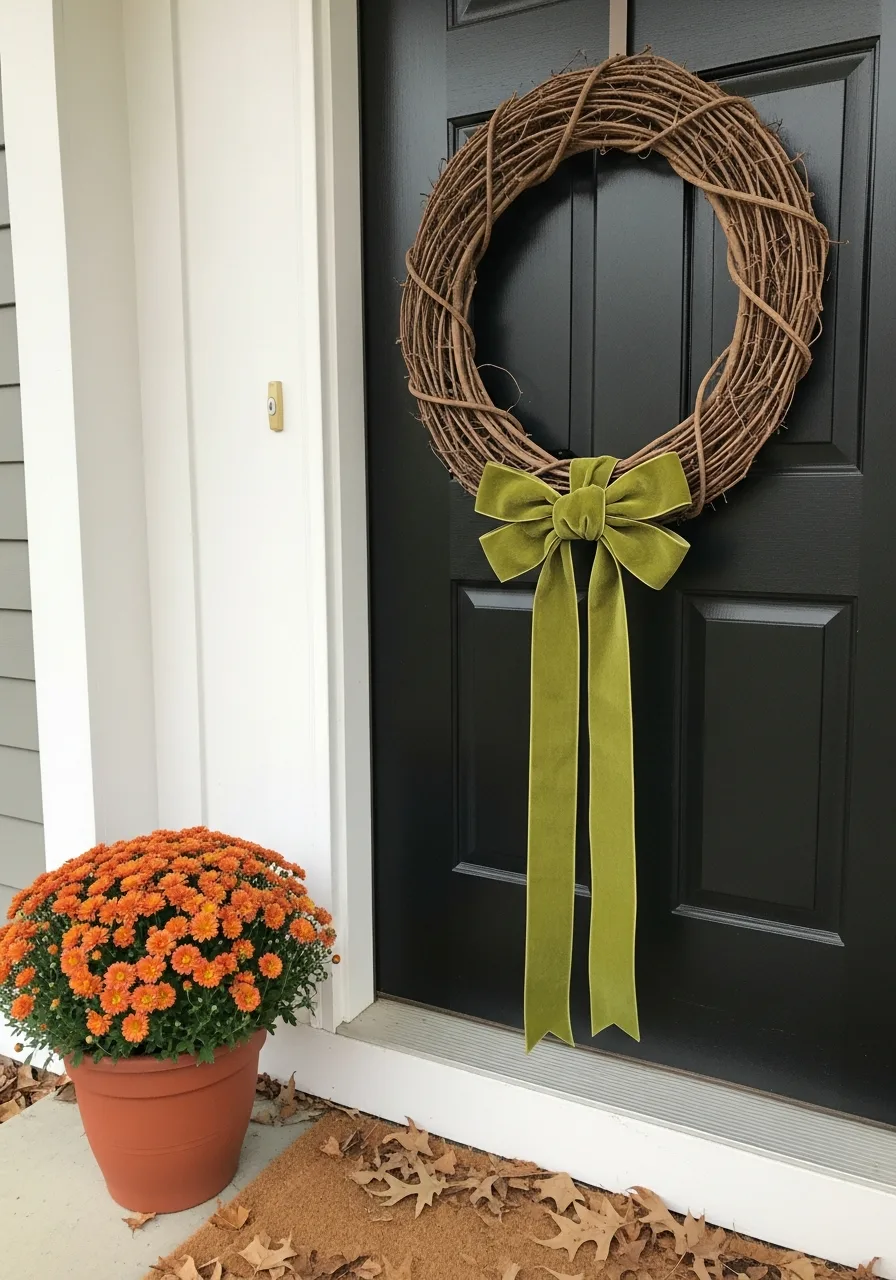 16. Velvet Ribbon Wreath Accent