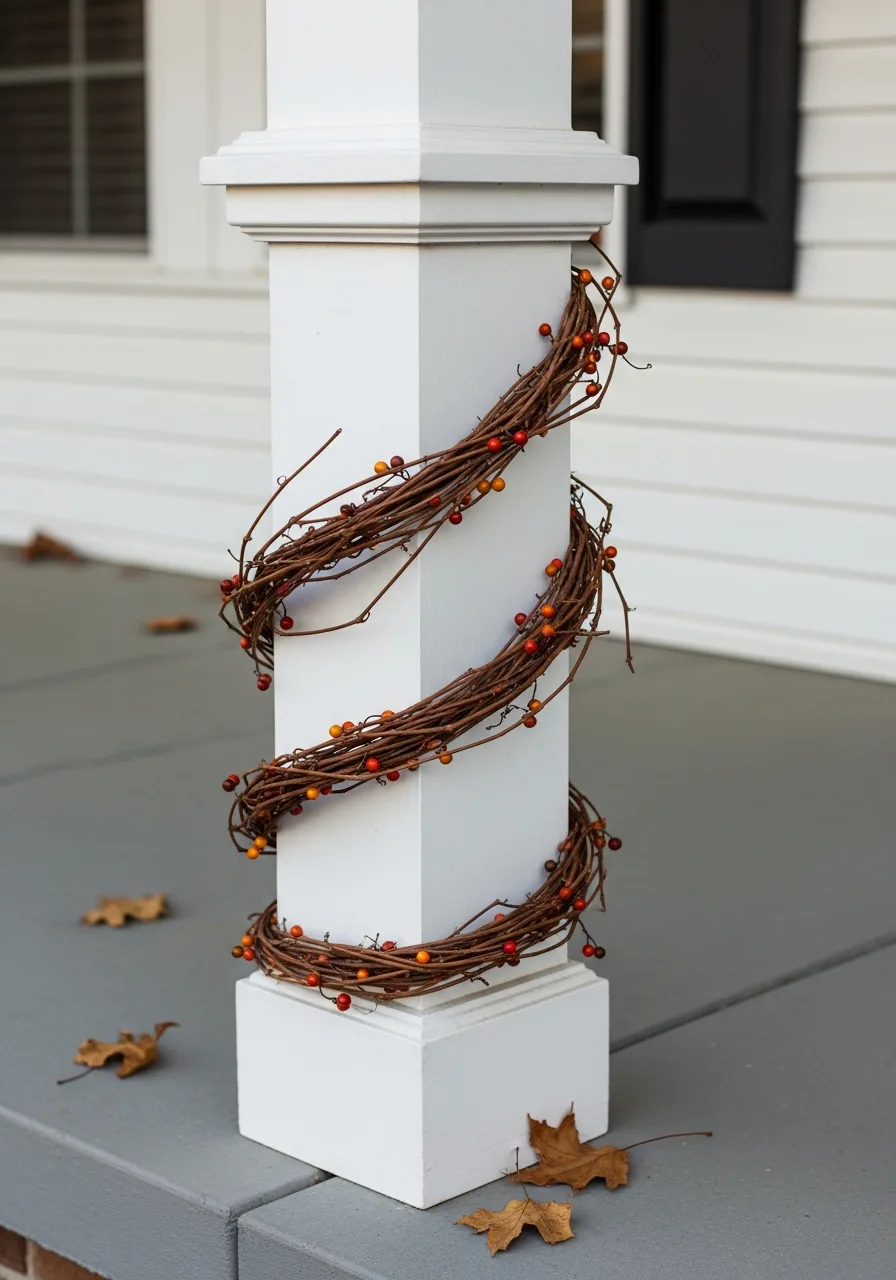 18. Wrapped Fall Foliage Columns