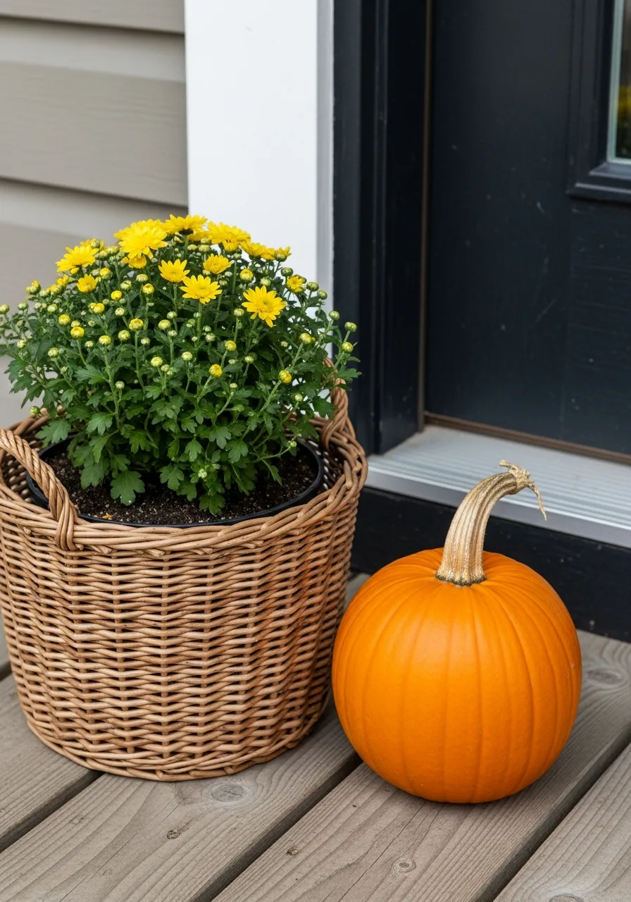 2. Combine Pumpkins and Mums