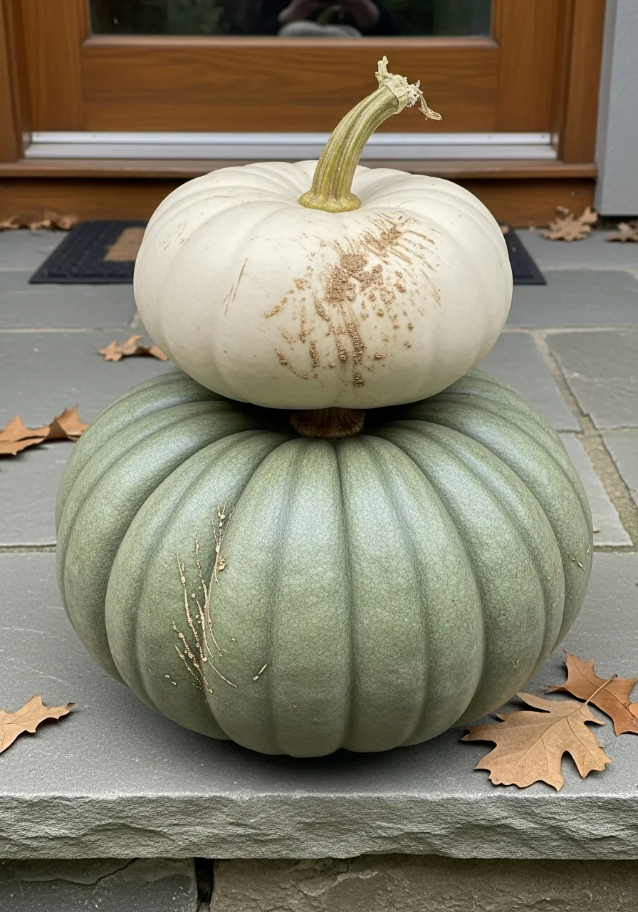 6. Green and White Pumpkins