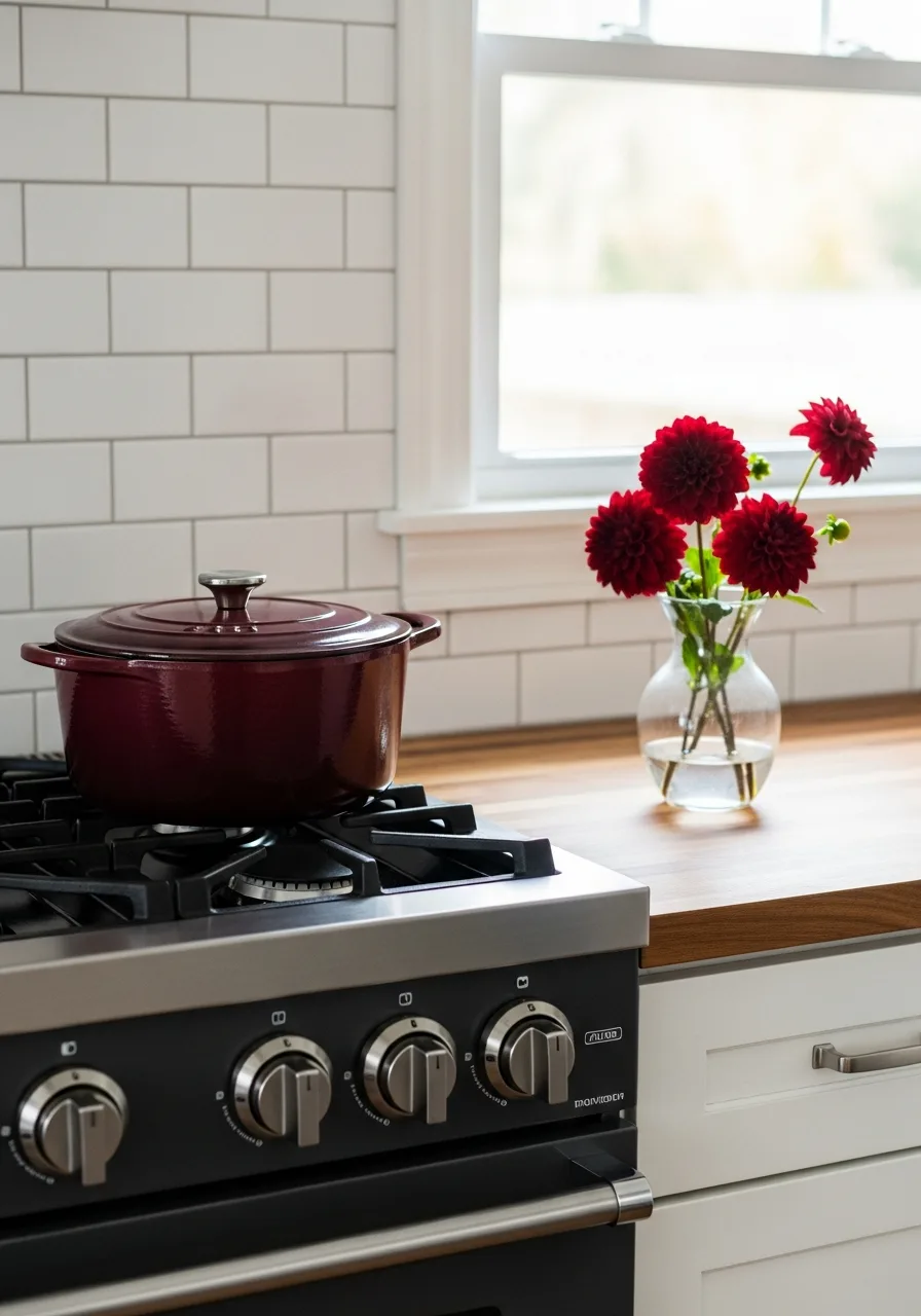 3. Add Rich Burgundy Accents