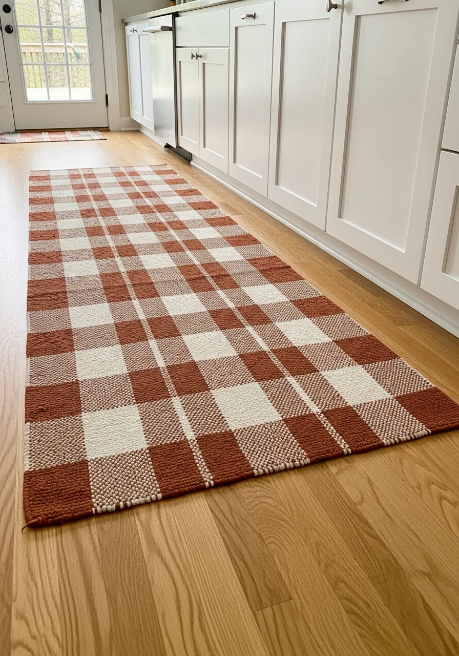 33. Use a Plaid Kitchen Runner