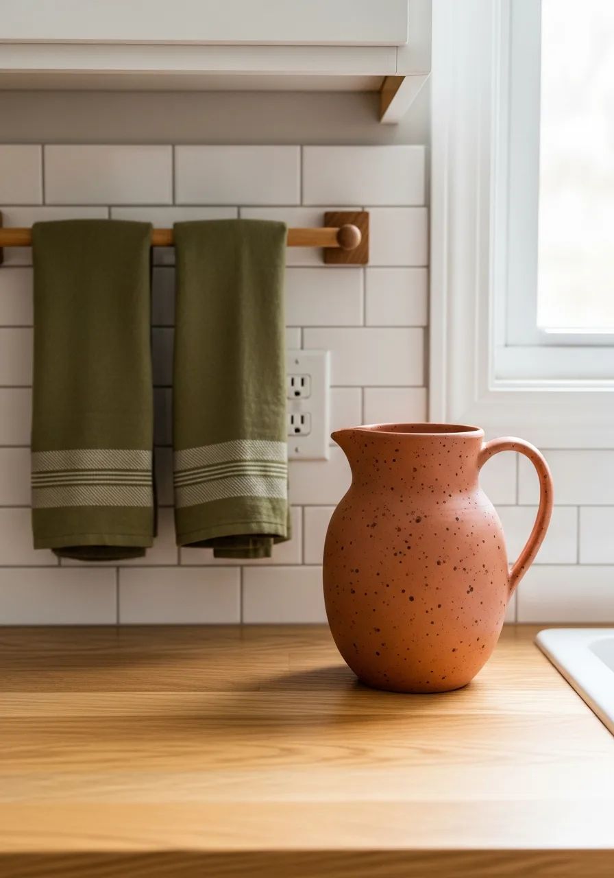 4. Earthy Olive and Terracotta Kitchen