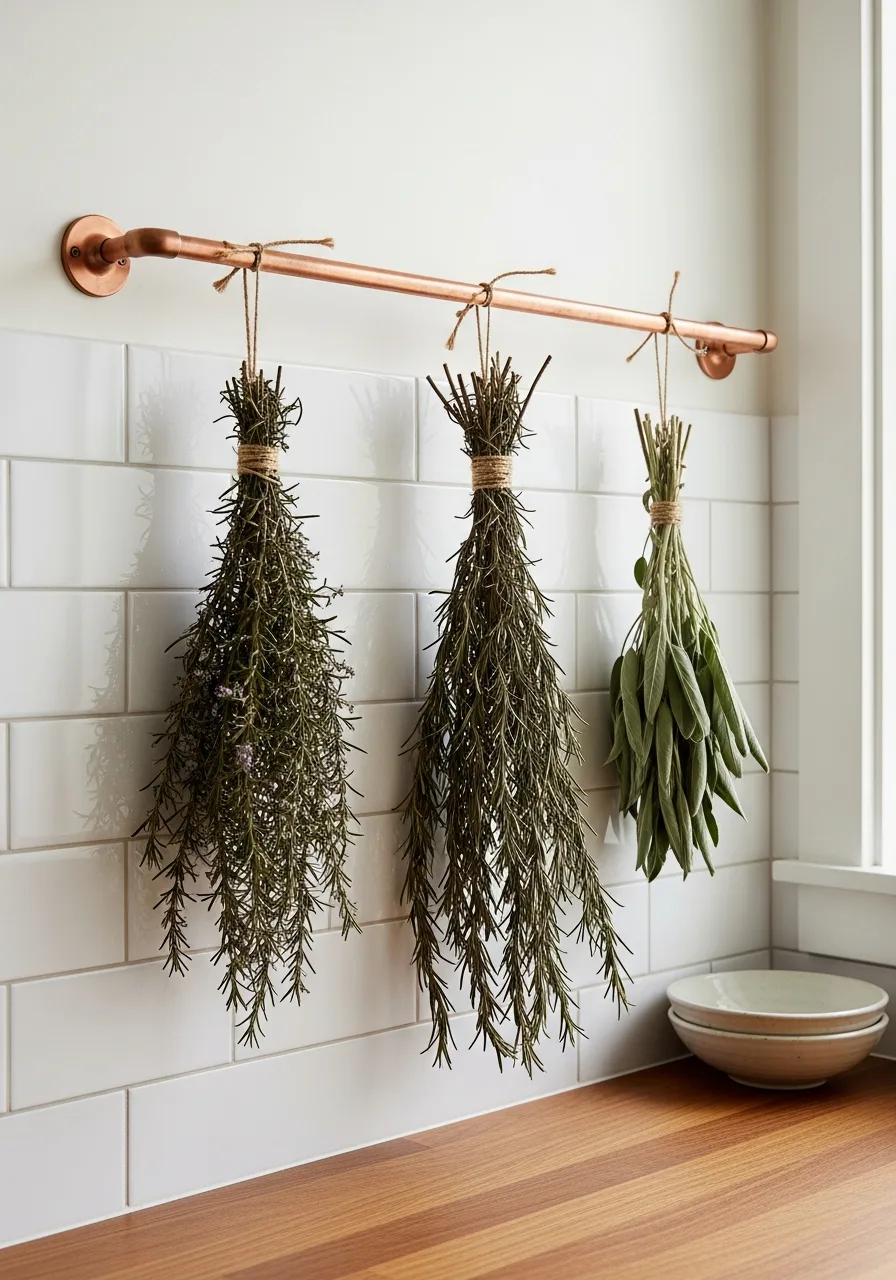 42. Hanging Dried Herb Bundles