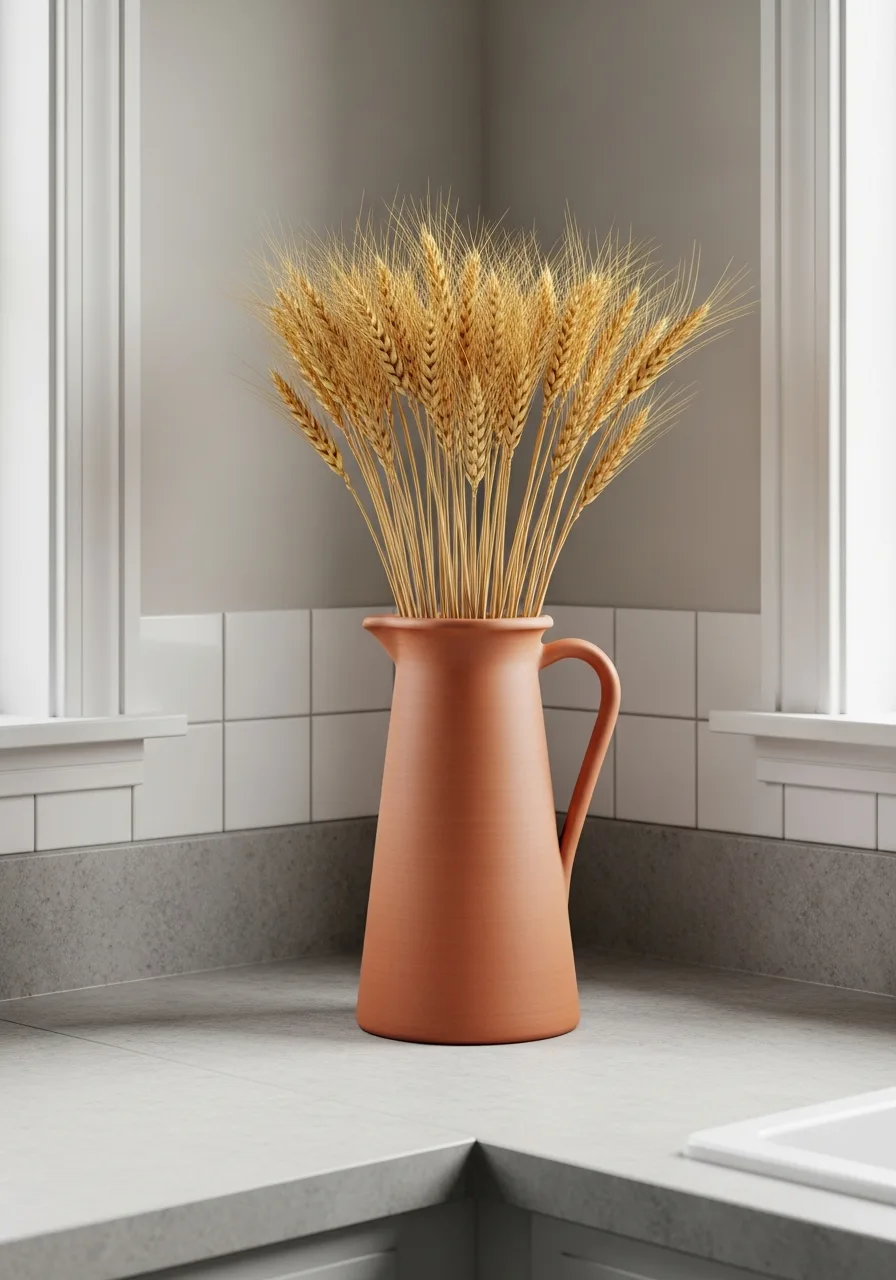 43. Display Dried Wheat Pitchers