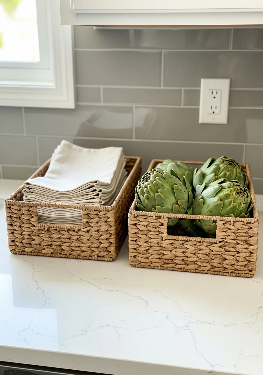 47. Use Woven Baskets for Storage