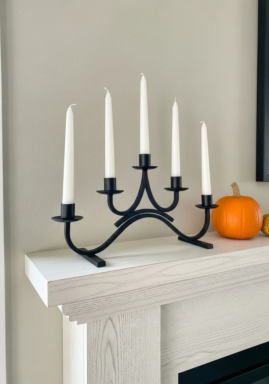 16. Wrought Iron Candelabra Centerpiece