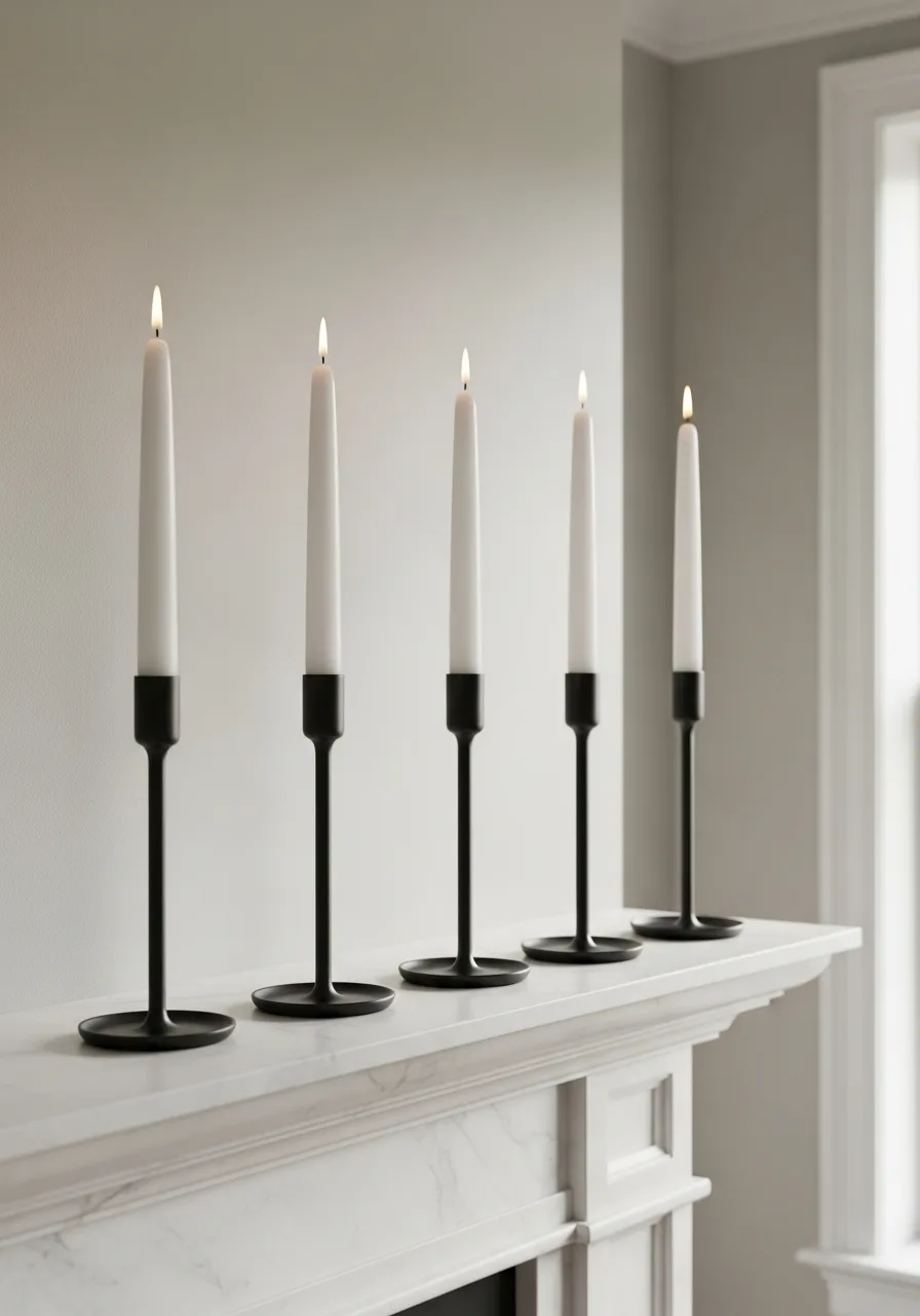 20. Matte Black Taper Holders