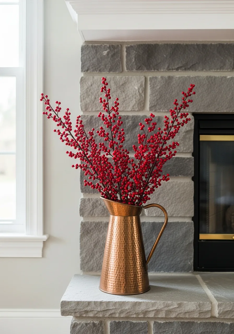22. Hammered Copper Pitcher Accent