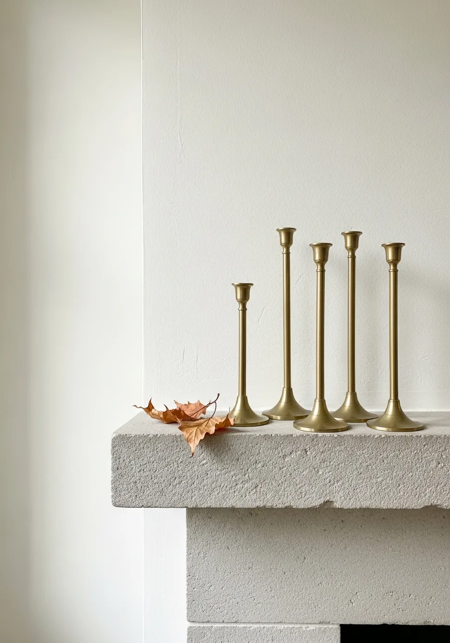 3. Brass Candlesticks in Clusters