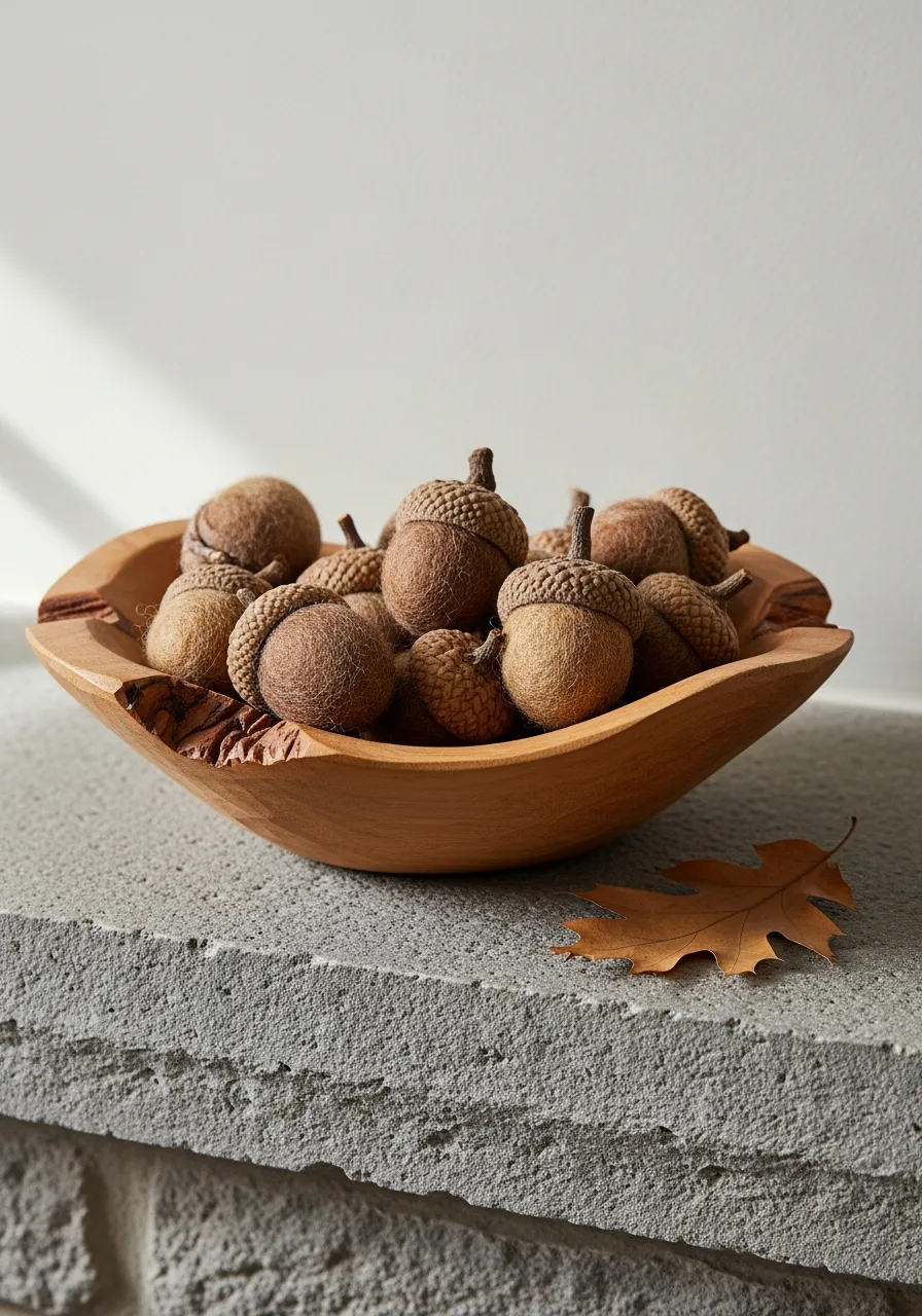 30. Felted Wool Acorn Bowl