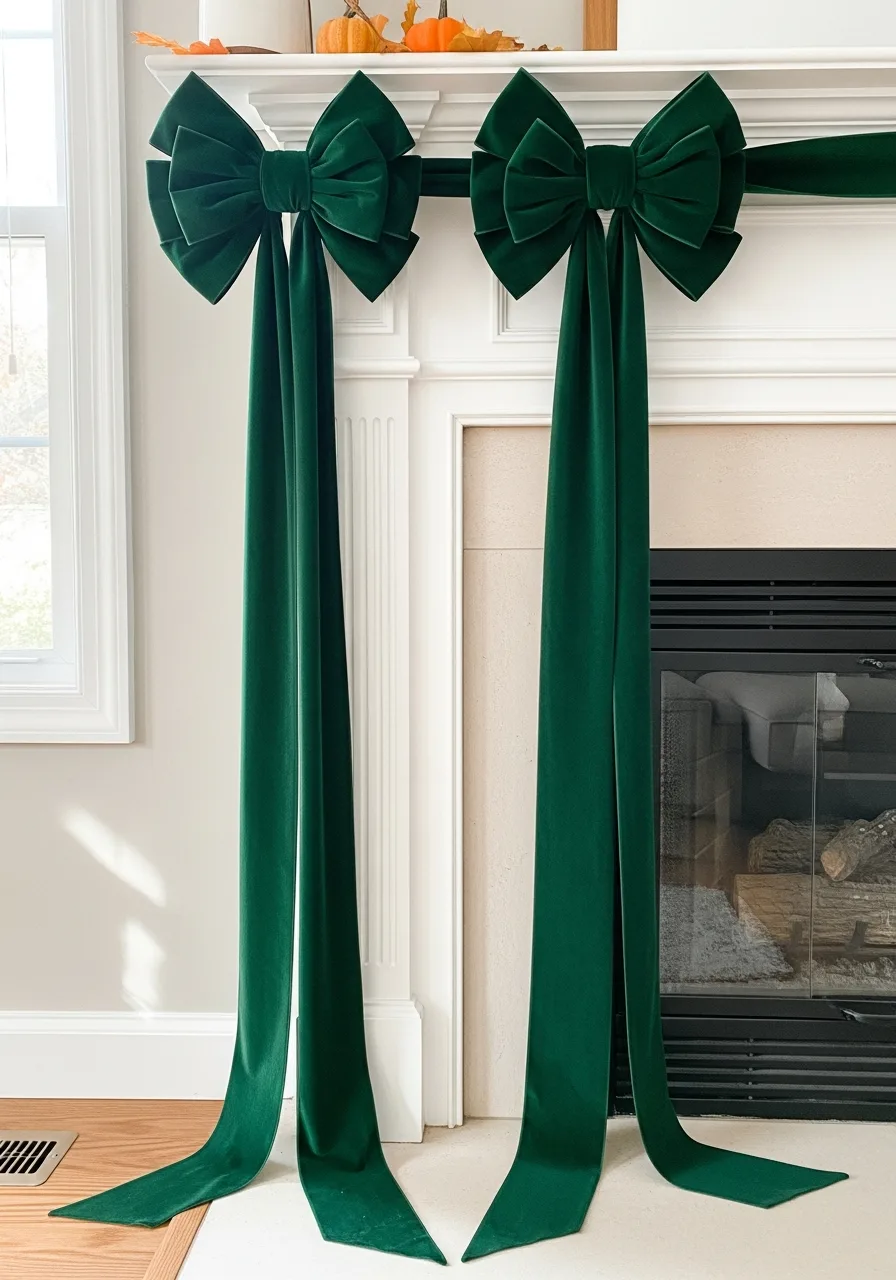 40. Deep Green Velvet Bows