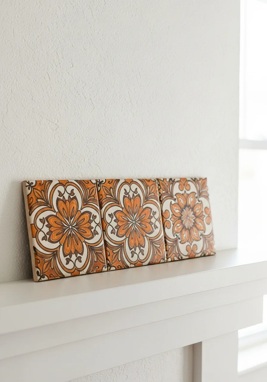 42. Hand-Painted Patterned Tile Lean