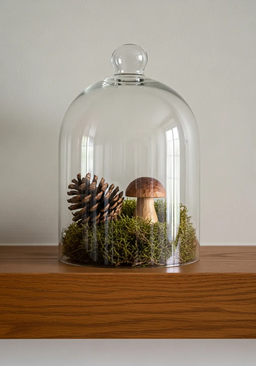 45. Glass Cloche Forest Scene