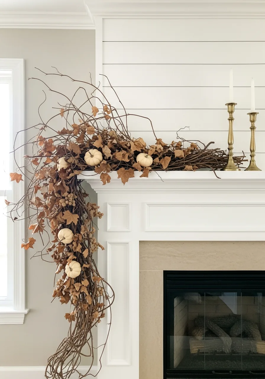 47. Asymmetrical Grapevine Mantle Swag