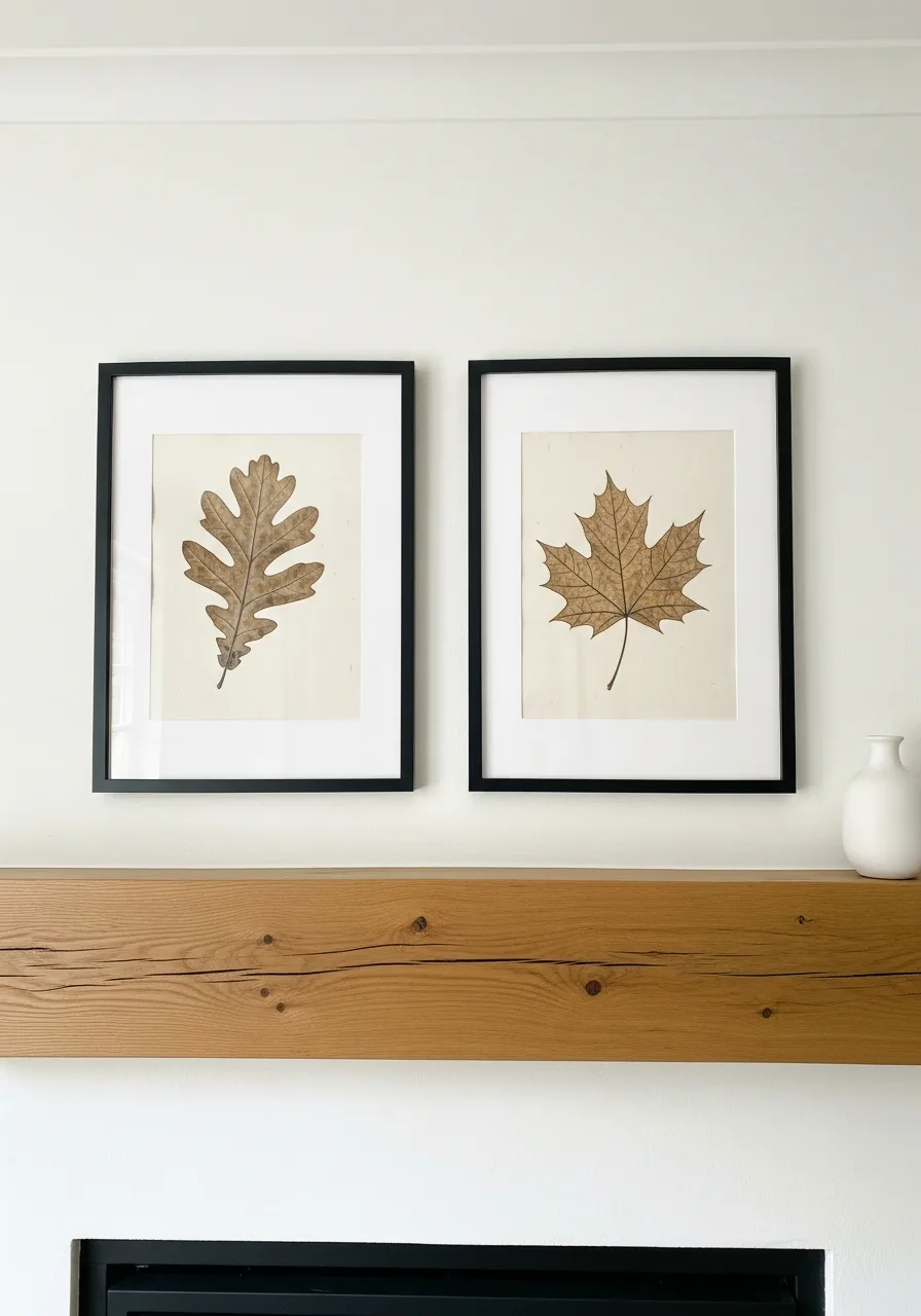 9. Framed Autumn Botanical Prints