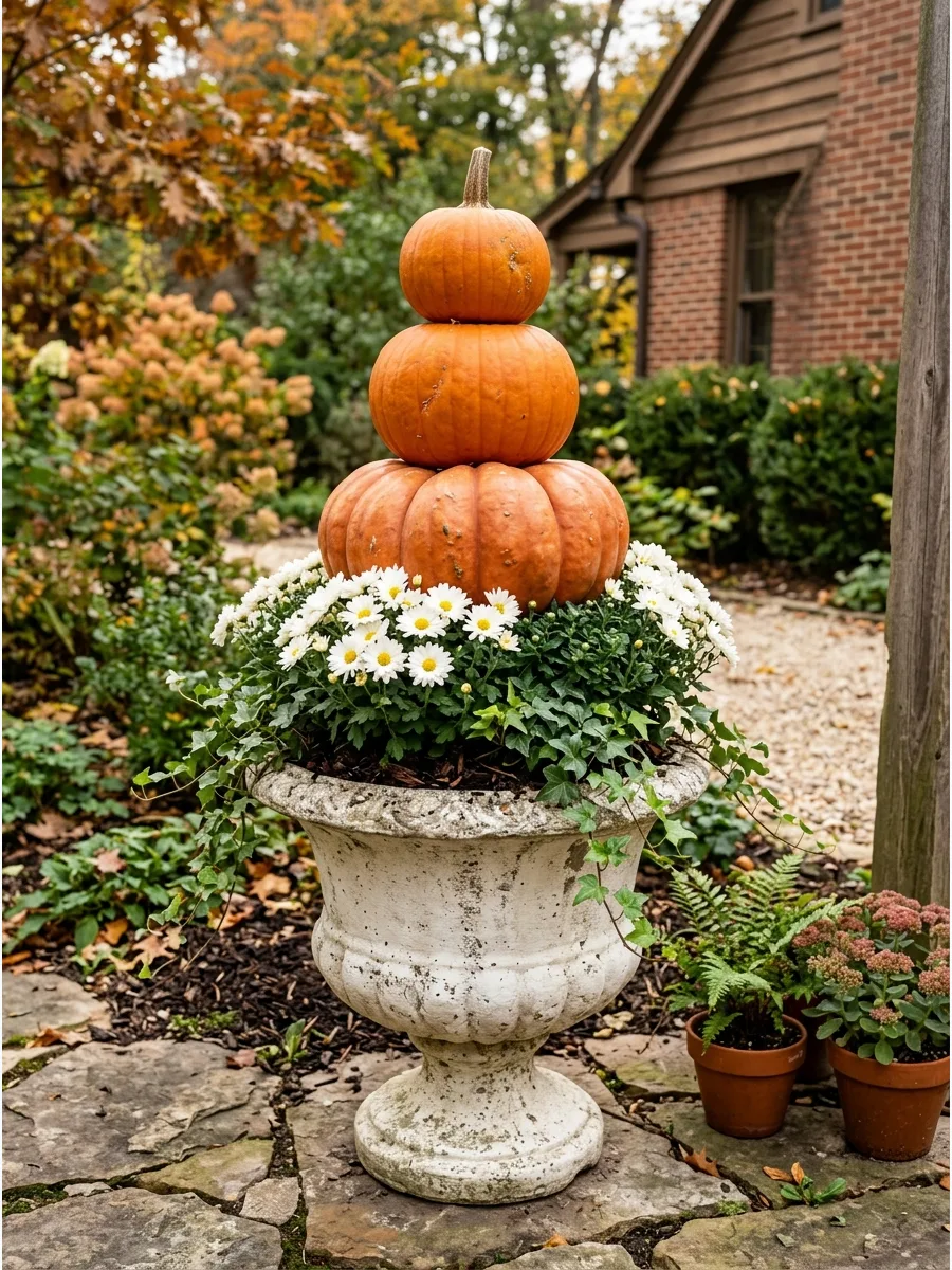11. Pumpkin Topiary Planter