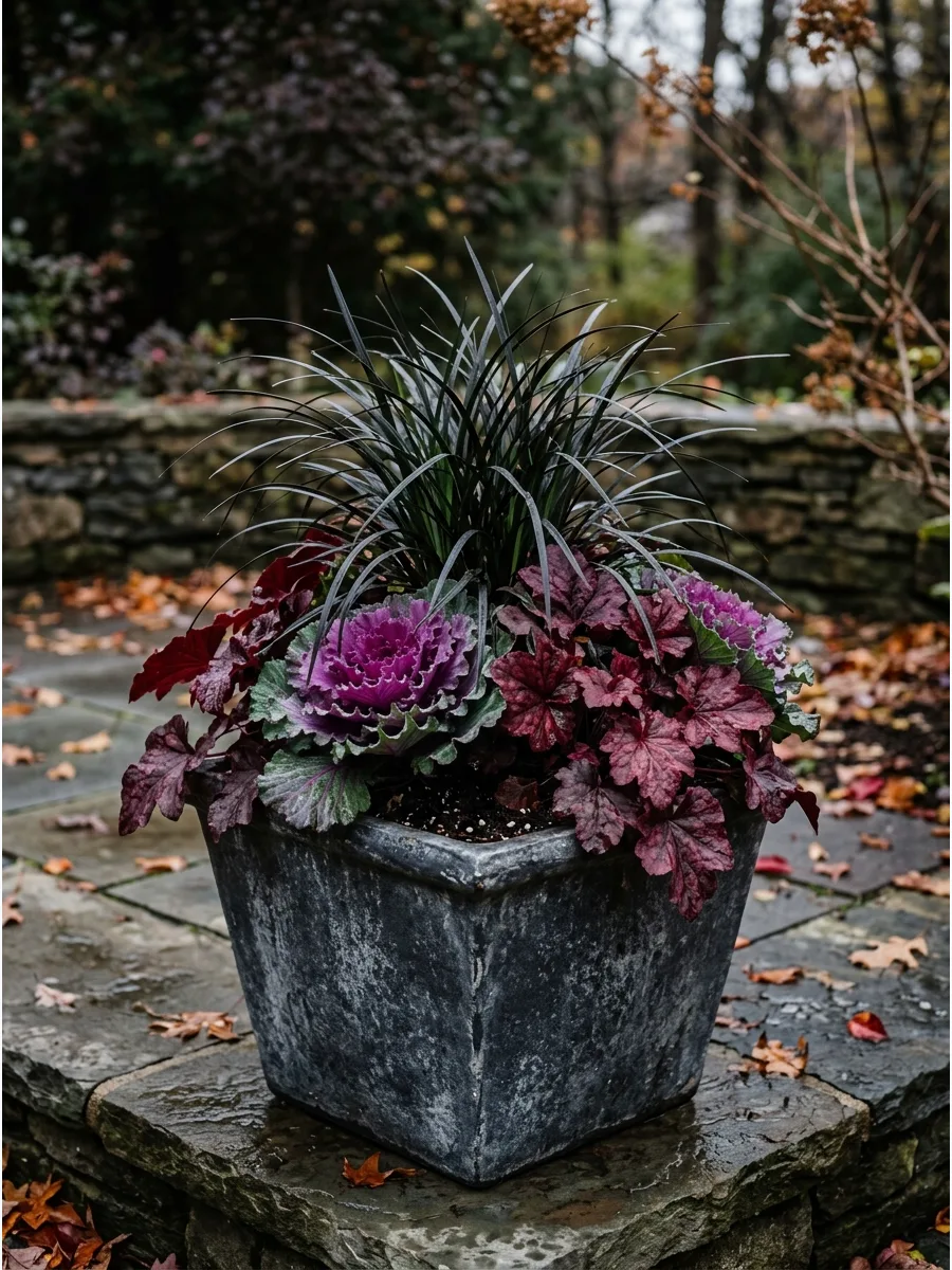 17. Dark Moody Fall Planter