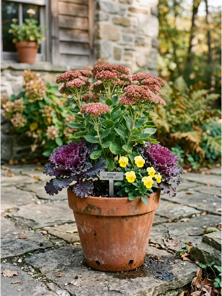 21. Sedum and Ornamental Kale