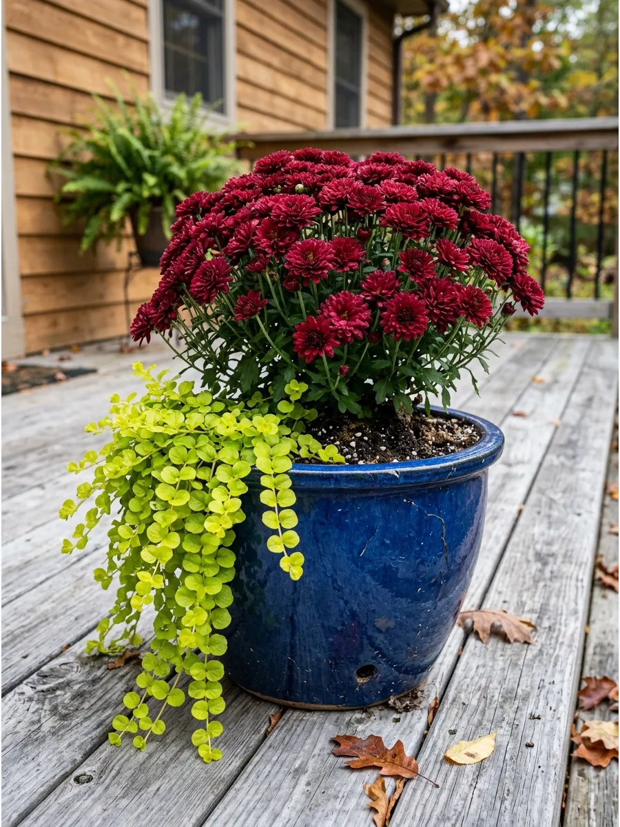 22. Red Mum and Chartreuse