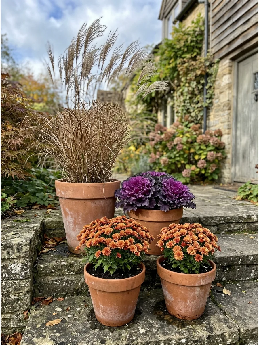35. Tiered Terracotta Pot Display