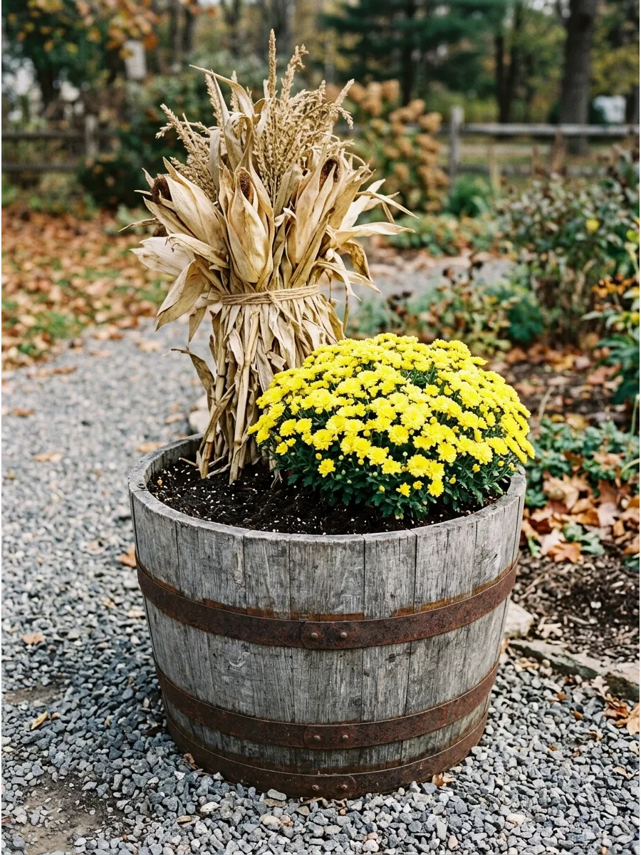 39. Classic Cornstalk and Mum Urn