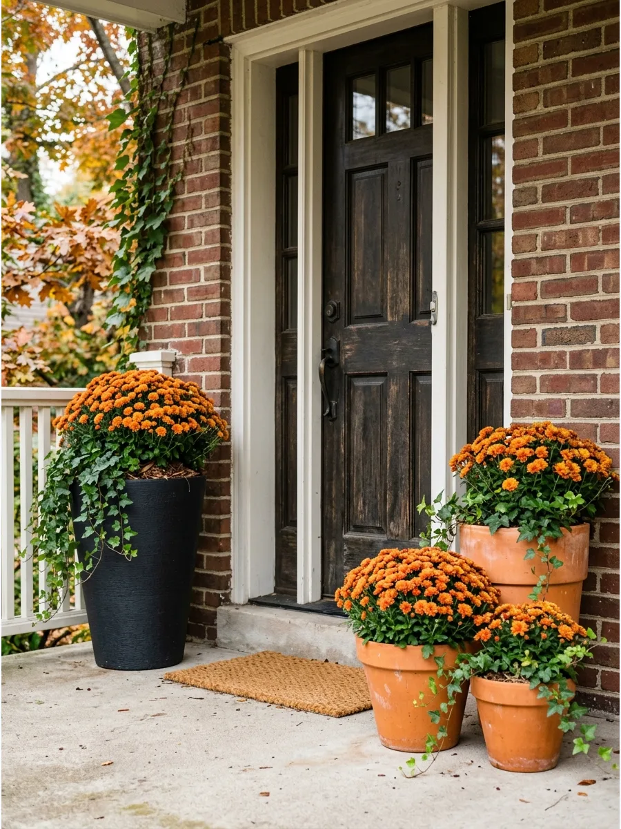46. Asymmetrical Front Porch Planter Set