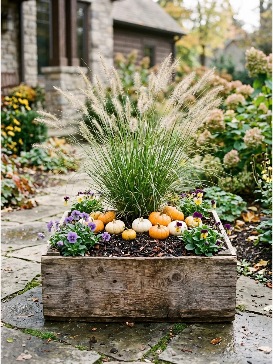 7. Tall Grass and Mini Pumpkins