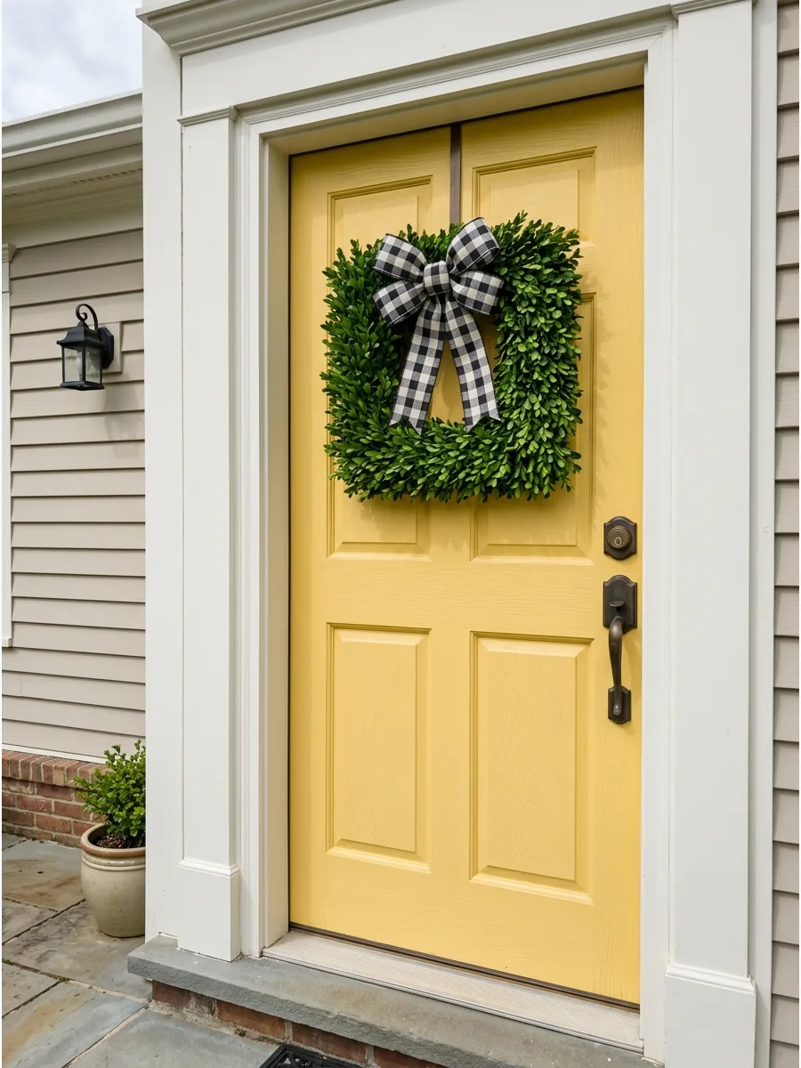 13. Square Boxwood with Plaid