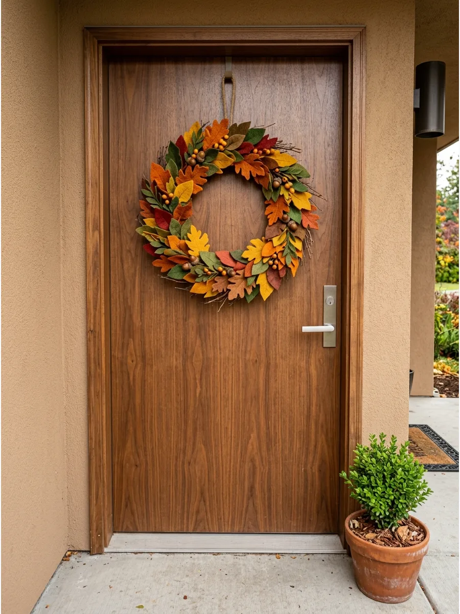 15. Modern Felt Leaf Garland
