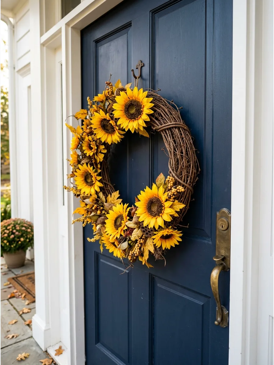 21. Sunflower and Grapevine Wreath