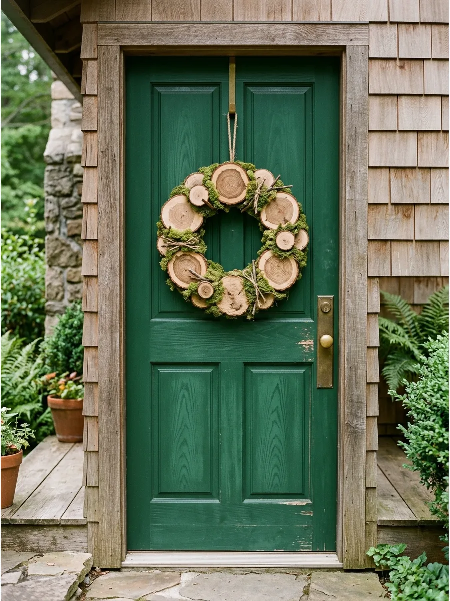 25. Wood Slice Moss Wreath
