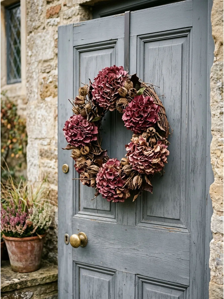 4. Faded Autumn Hydrangea Blooms