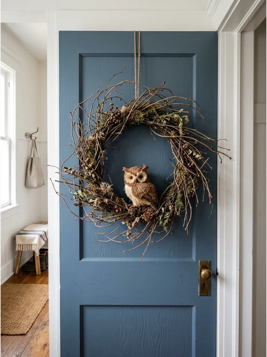 40. Twig Wreath with Owl