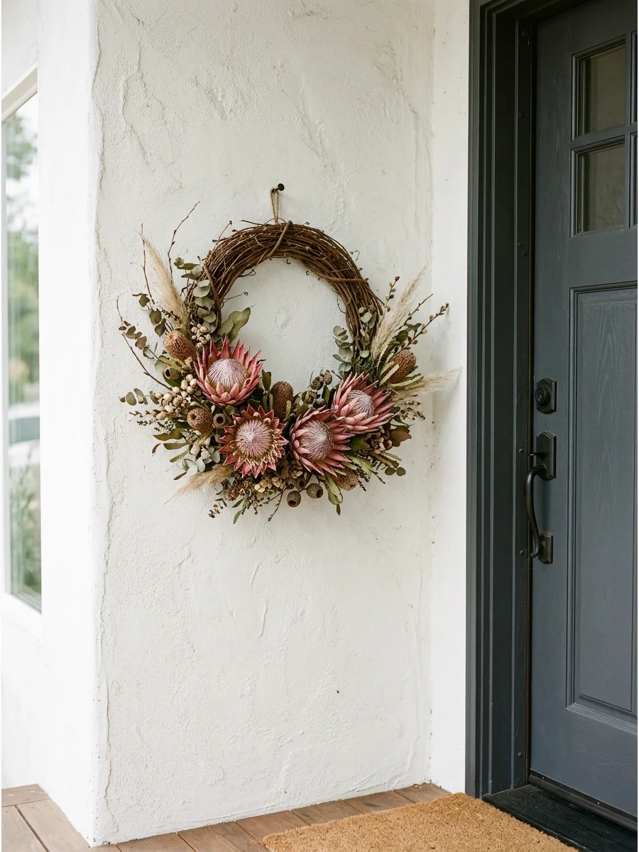 48. Architectural Dried Protea Wreath