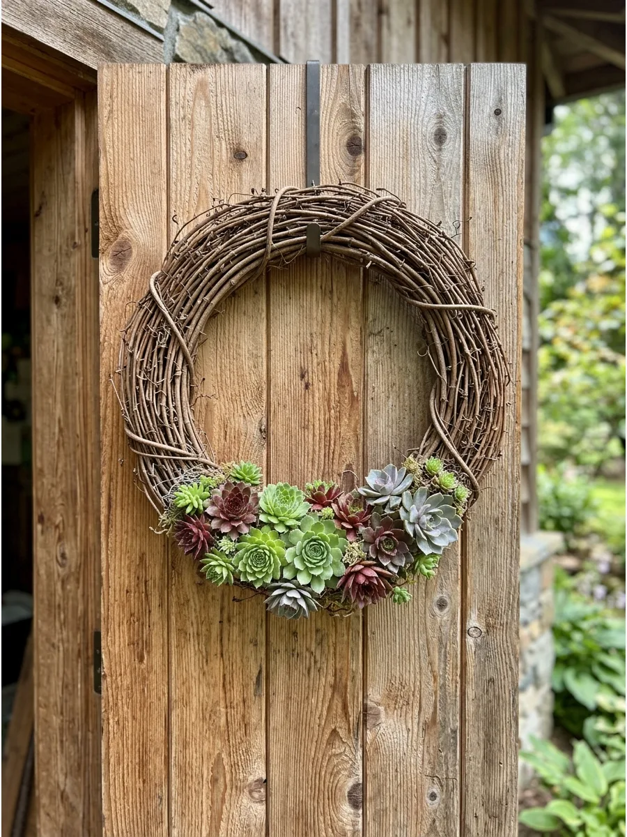 50. Hardy Succulent Grapevine Ring