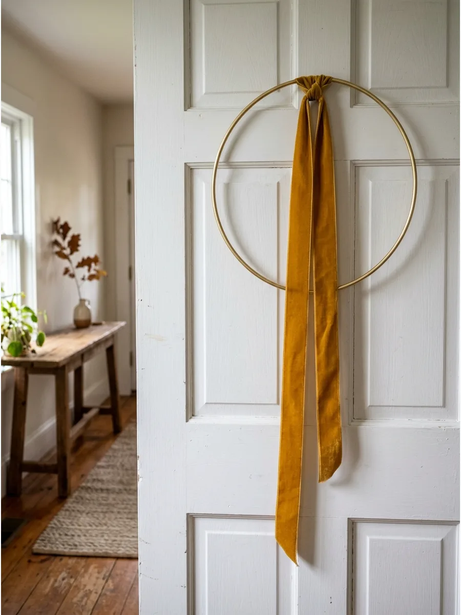 8. Minimalist Hoop with Ribbon